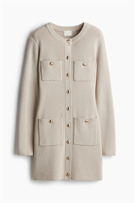 Трикотажное платье с карманами спереди артикул 1266541005