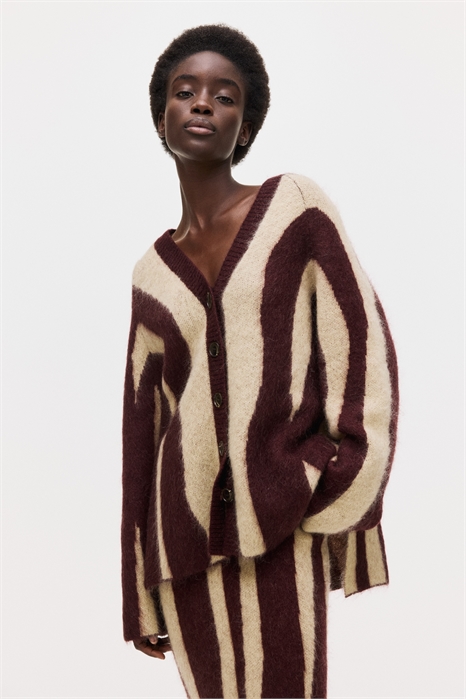 Кардиган из мохеровой смеси жаккардовой вязки артикул 1326243001