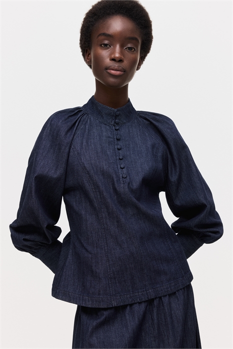 Хлопковая джинсовая блузка артикул 1326221001