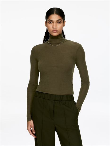 Топ из шерсти с рулонным вырезом артикул 1193912016