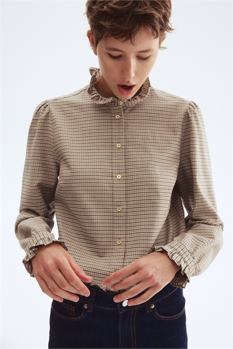 Блузка с жатым воротником артикул 1295517003