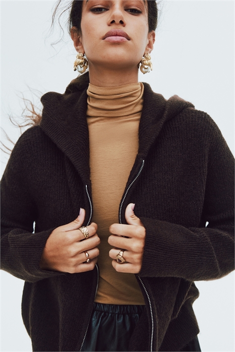 Кардиган на молнии с капюшоном артикул 1-01153225