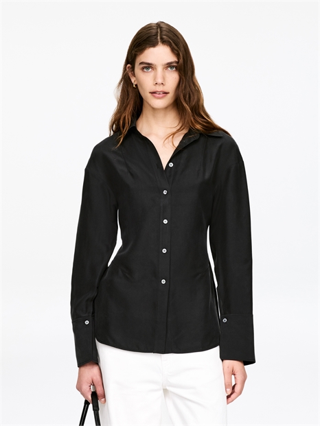 Приталенная шелковая рубашка артикул 1322426001