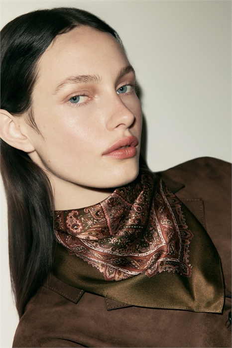 Шелковый шарф с принтом артикул 1216389028