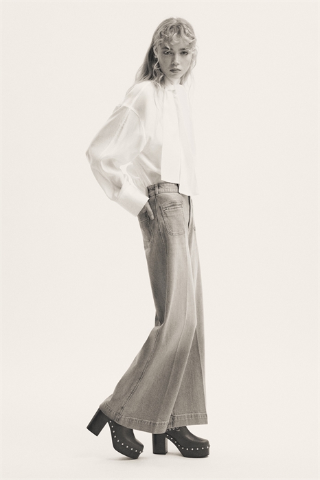 Широкие высокие джинсы артикул 1314621005