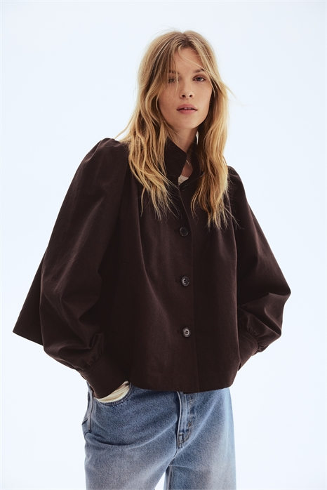 Жакет из твила с буфетными рукавами артикул 1319269001