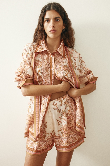 Шорты из лиоцелла с принтом артикул 1321189001