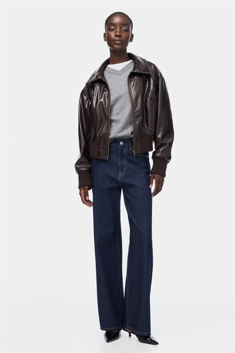 Джинсы с широкой высокой талией артикул 1222670035