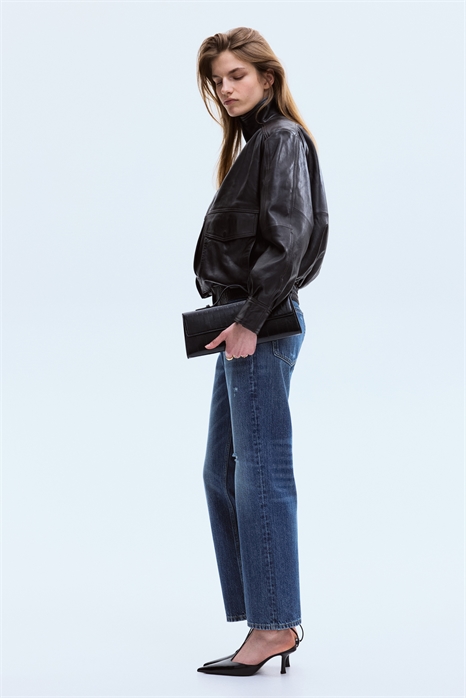 Джинсы с прямым кроем, высокой талией и длиной до щиколотки артикул 1326630001