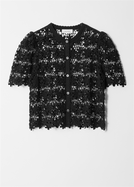 Кардиган кроше с коротким рукавом артикул 1285105003