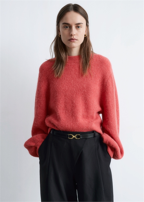 Свитер с рукавами-баллонами из смеси альпаки артикул 1308425002