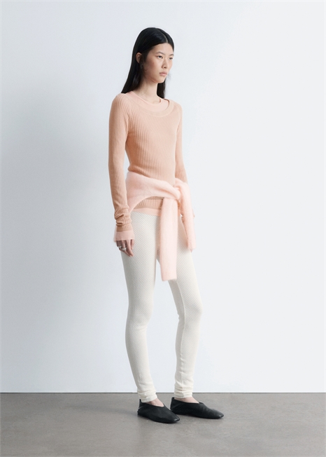 Топ с лодочным вырезом и ребристой вязкой артикул 1319651002