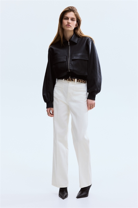 Джинсы с прямыми брючинами и высокой талией артикул 1329681001