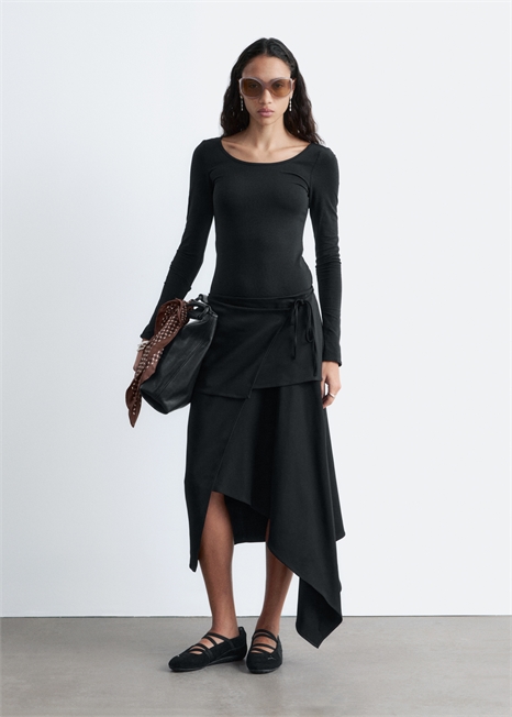 Топ с длинными рукавами и вырезом совок артикул 1320396003