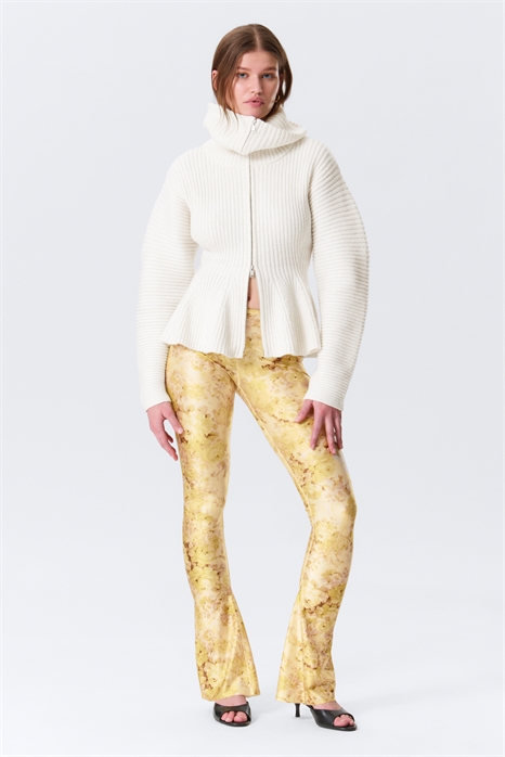 Брюки с низкой посадкой и расклешенными штанинами из эластичного материала артикул 1322753002