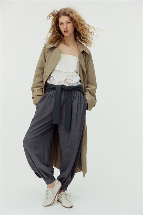 Брюки-баллон с складками артикул 1317485002