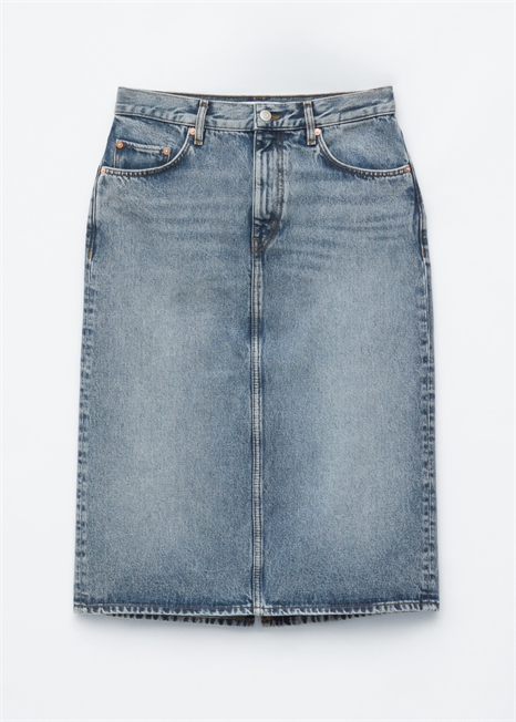 Джинсовая юбка средней длины артикул 1324547002