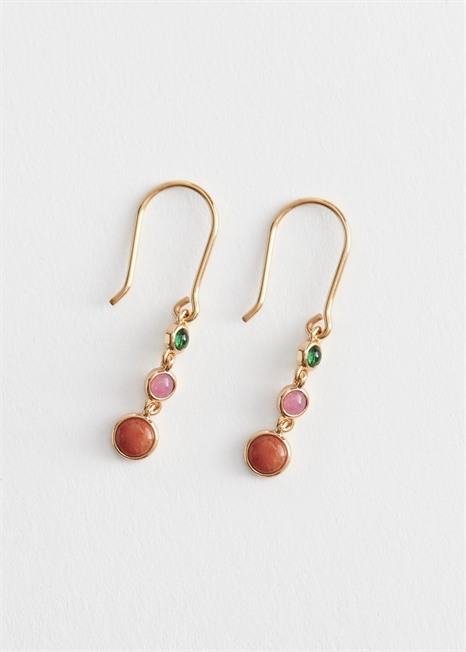 Серьги-кольца с драгоценными камнями артикул 1097533001