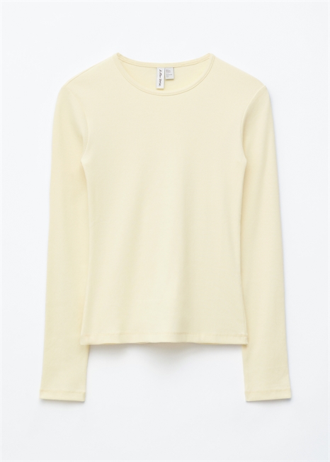 Ребристый топ с длинными рукавами артикул 1304037010