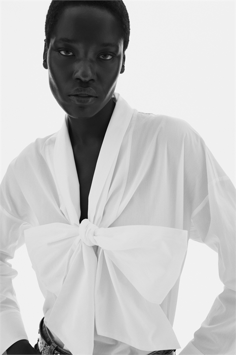 Рубашка из поплина с завязками спереди артикул 1339462001