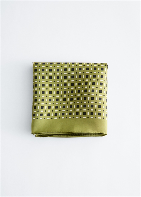 Шелковый шарф с геометрическим принтом артикул 1331834002