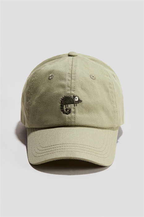 Кепка из саржи с вышитым мотивом артикул 1261856015