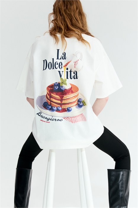 Футболка с крупным принтом артикул 1314592029