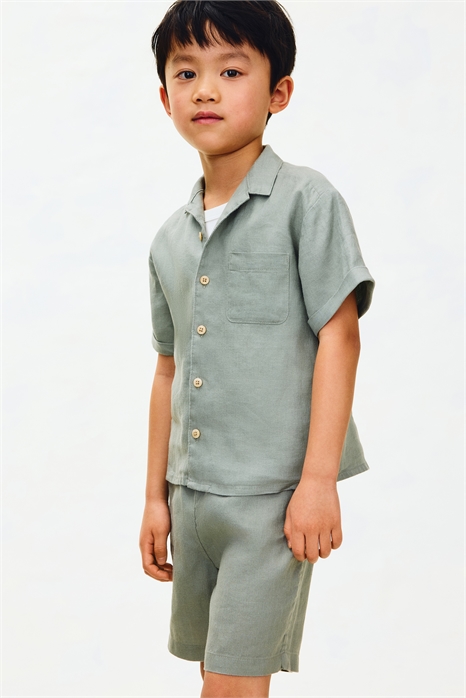 Комплект рубашка и шорты из льна артикул 1318892003