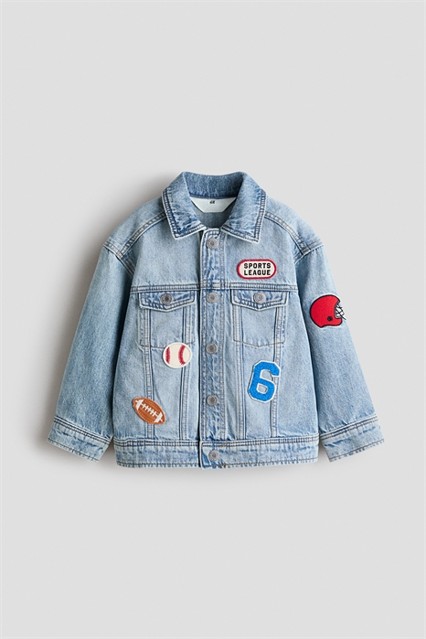 Джинсовая куртка с мотивом-деталью артикул 1333884001
