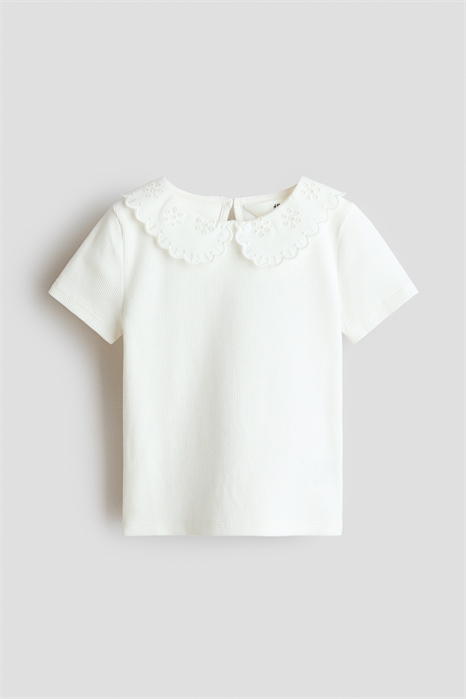 Топ с воротником и ребристой отделкой артикул 1329249001