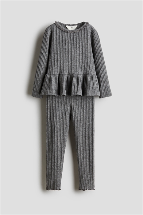 Комплект из 2 частей из рифленого трикотажа артикул 1268538003