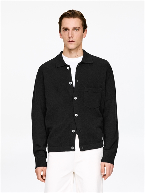 Текстурированный кардиган из смеси хлопка и шерсти артикул 1323011001