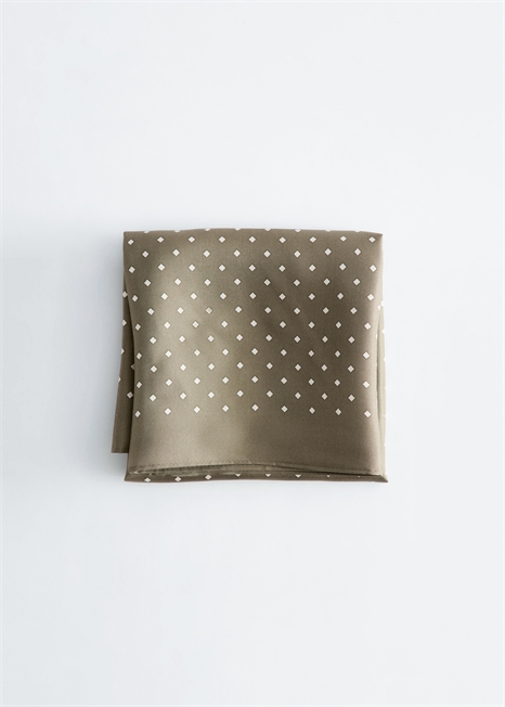 Шелковый шарф с ромбовидным принтом артикул 1326270002