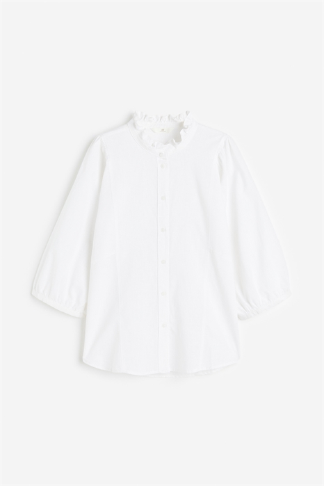 Блузка из льняной смеси с отделкой воланами артикул 1188756001