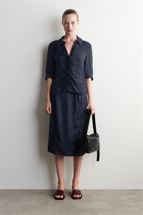 Сборная юбка-миди с гофрированной тканью артикул 1321354001