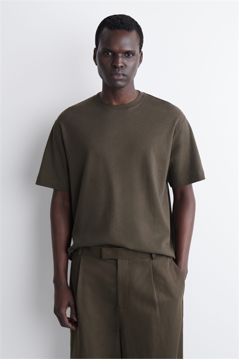 Свободная футболка из хлопка и льна артикул 1324725003