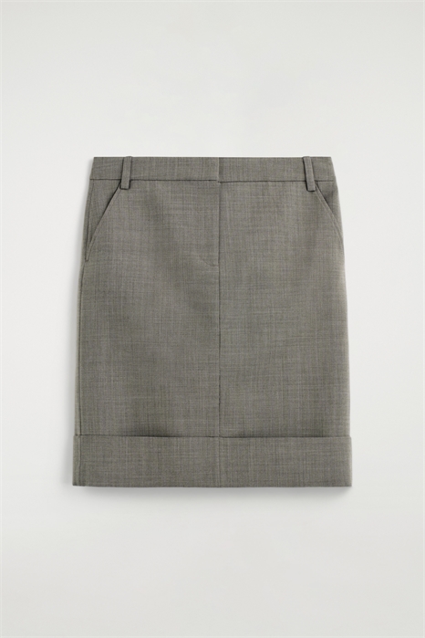 Юбка-карандаш из шерстяной смеси с отворотом артикул 1338083001