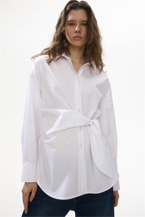 Хлопковая рубашка с завязками артикул 1342259001