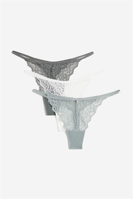 Кружевные трусы стринги из 3 комплектов артикул 1110583014