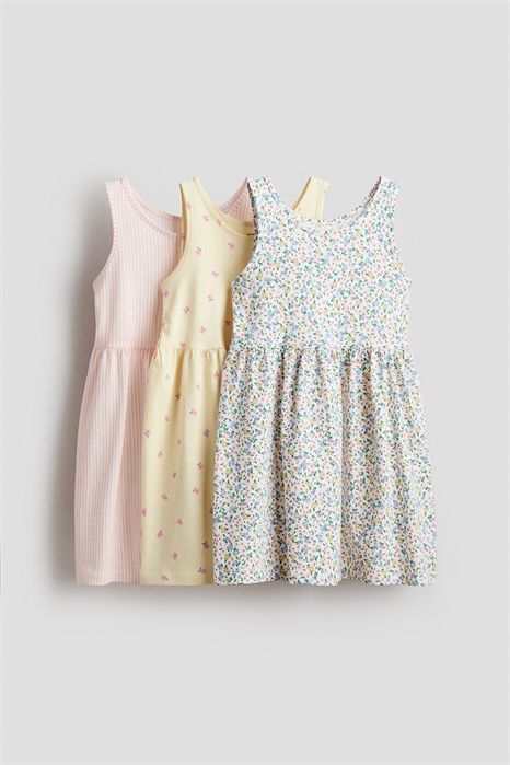 Платья из хлопка с набивным рисунком в количестве 3 штук артикул 1281576013