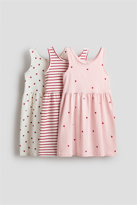 Платья из хлопка с набивным рисунком в количестве 3 штук артикул 1281576014