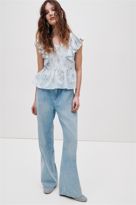 Хлопковый топ с оборками артикул 1316797003