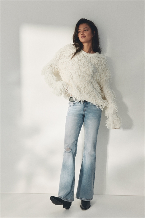 Джинсы с расклешенными брючинами и низкой талией артикул 1318605002