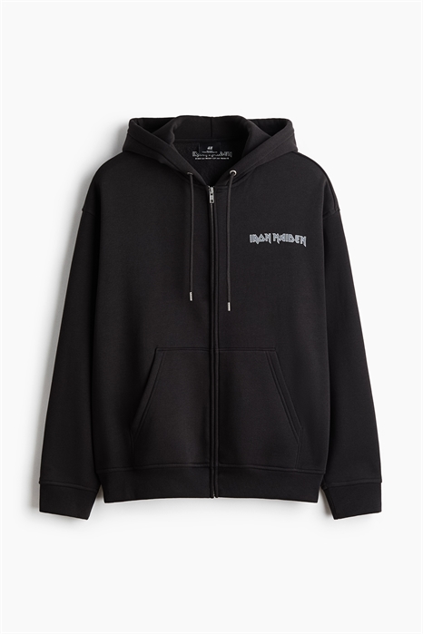 Свободная худи с принтом и застежкой-молнией артикул 1318740001