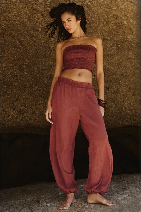 Брюки для пляжа с гофрированными штанинами артикул 1321089001