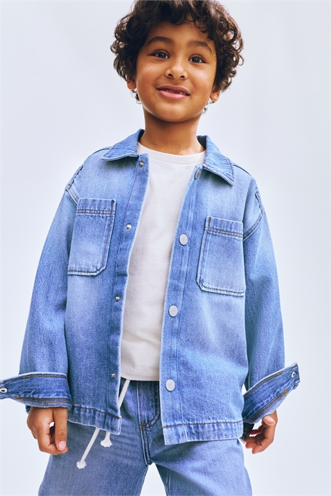 Джинсовая рубашка большого размера артикул 1324019002