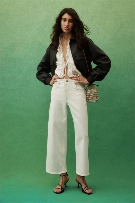 Джинсы с широкой высокой талией и укороченной длиной артикул 1324504001