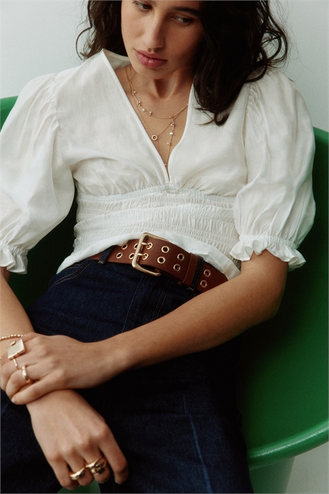 Блузка со сборками на талии артикул 1329972003