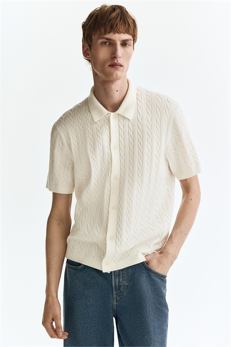 Рубашка с регулярным кроем и узором «коса» артикул 1331749001