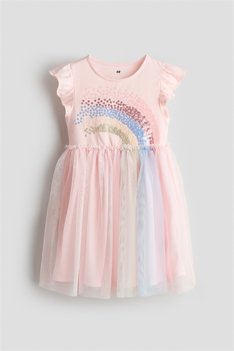 Платье с юбкой из тюля с пайетками артикул 1332410002